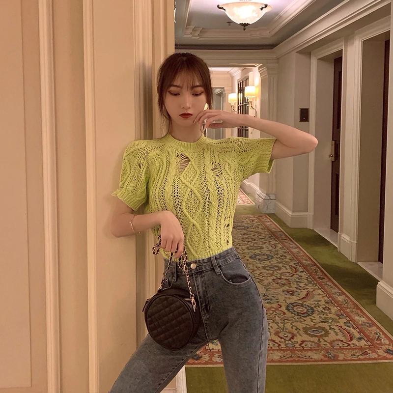 Выдалбливают трикотажные пуловеры Повседневный стиль Осень корейский свитер