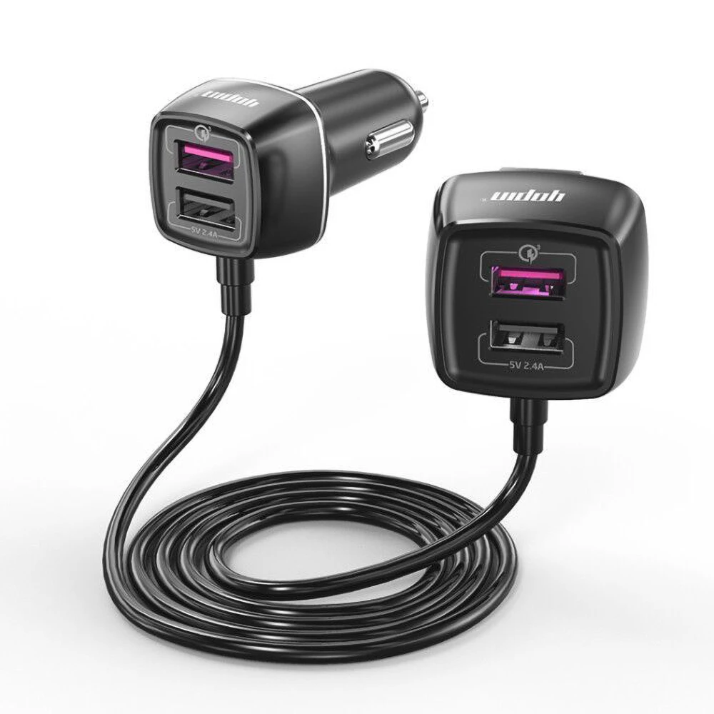 

Автомобильное зарядное устройство заднего сиденья с 4 портами USB мобильный телефон адаптер QC 3,0 розетка автомобильный делитель для переднег...