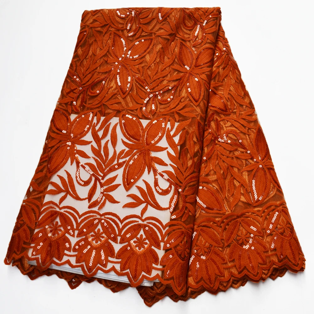 

CS Yellow Nigerian Lace Fabric African Lace Fabric 2020 High Quality Lace Fabric French Lace Fabric Colorful Sequins Wedding