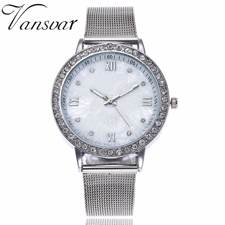 Luxury Women's Watch with Diamond Scale High-grade Stitching Steel Mesh Belt Women Clock Quartz Fashion Female Watches | Наручные