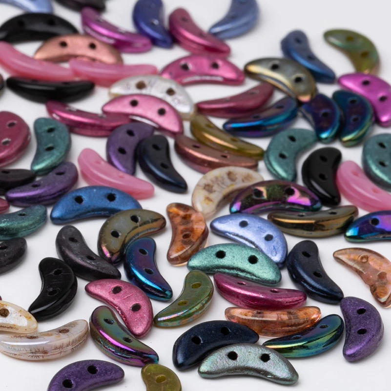 Taidian форма Полумесяца бусины из чешского стекла бирюзового цвета DIY бисерные