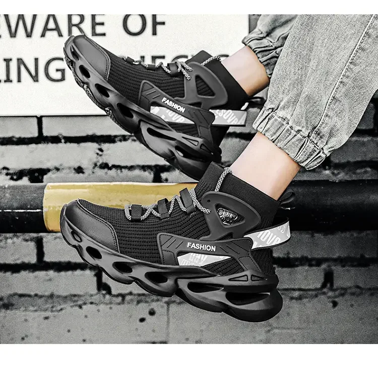 

Новинка 2021, мужская обувь, дышащие Нескользящие кроссовки со шнуровкой, Модная вязаная легкая обувь для ходьбы, большие размеры 39 ~ 46