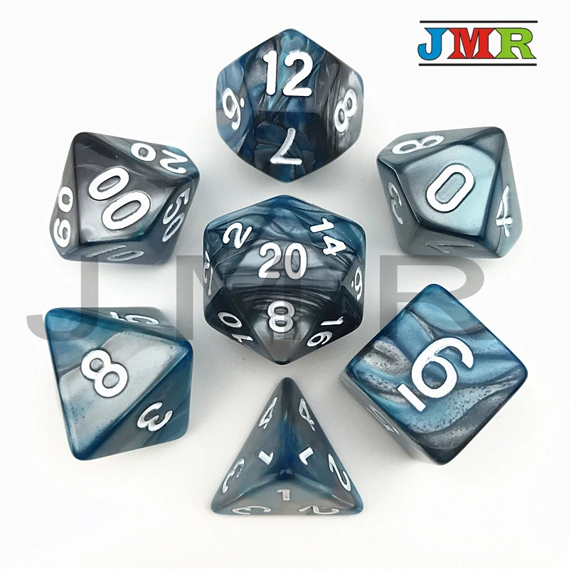 Оранжевый X серый с белым номером двойной цвет игра для DND 2-цветной эффект Rpg кости