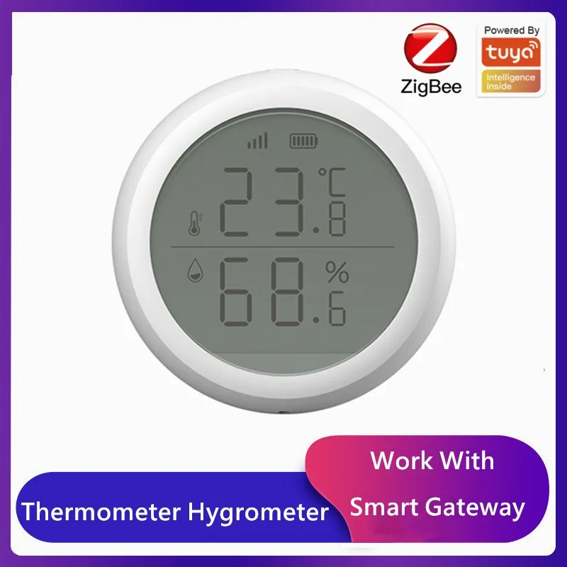 

Tuya ZigBee Smart Home Temperature And Humidity Sensor With LED Screen Works With Google Assistant And Tuya Zigbee Hub