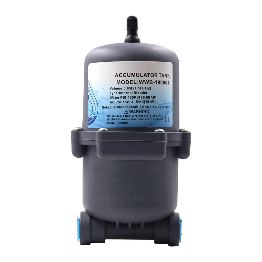 

Black Pre-Pressurized Accumulator Tank 0.75 -Liter for Marine RV Camper Trailer