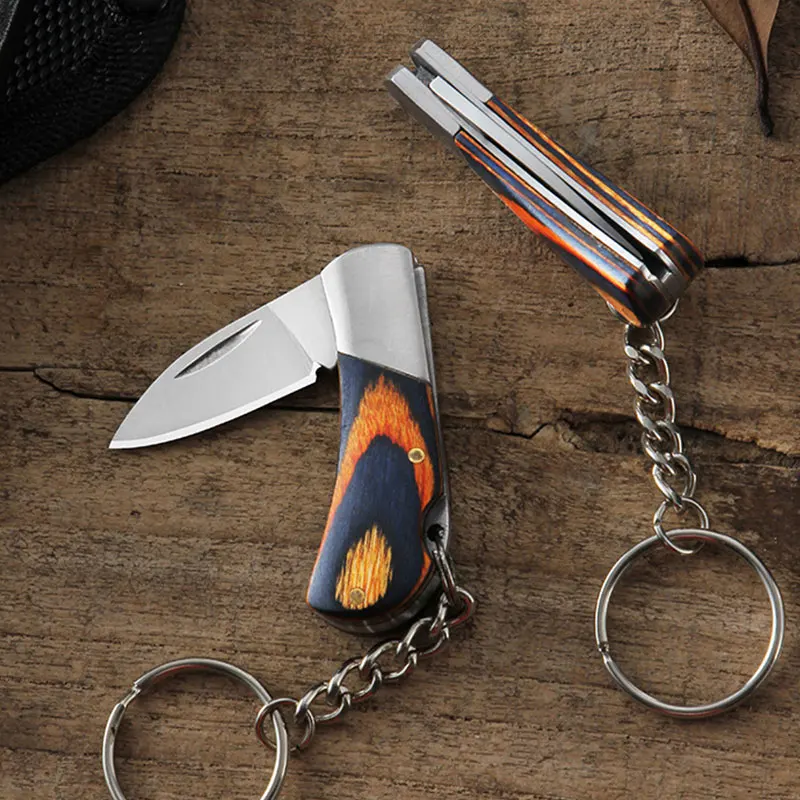 

Folding Knife Keychain Outdoor Multifunctional Portable Folding Knife Key Pendant Unboxing Gadget High Hardness Mini Fruit Knife
