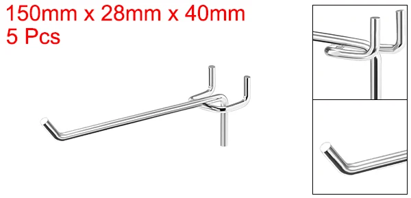15cm5Pcs Uxcell 5 шт. или 10 шт. или 20 шт. железная сетка настенная Brack Серебряный тон крючки для настенных панелей PEG полки из досок Органайзер ассортимент части - Цвет: 15cm5Pcs