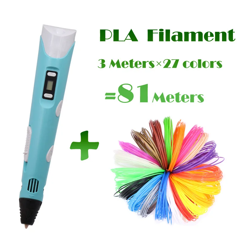 

3D Pen Professional Christmas gift 3D Drawing Pen with 27 Color Filaments For Children Printing Drawing Best kids pens