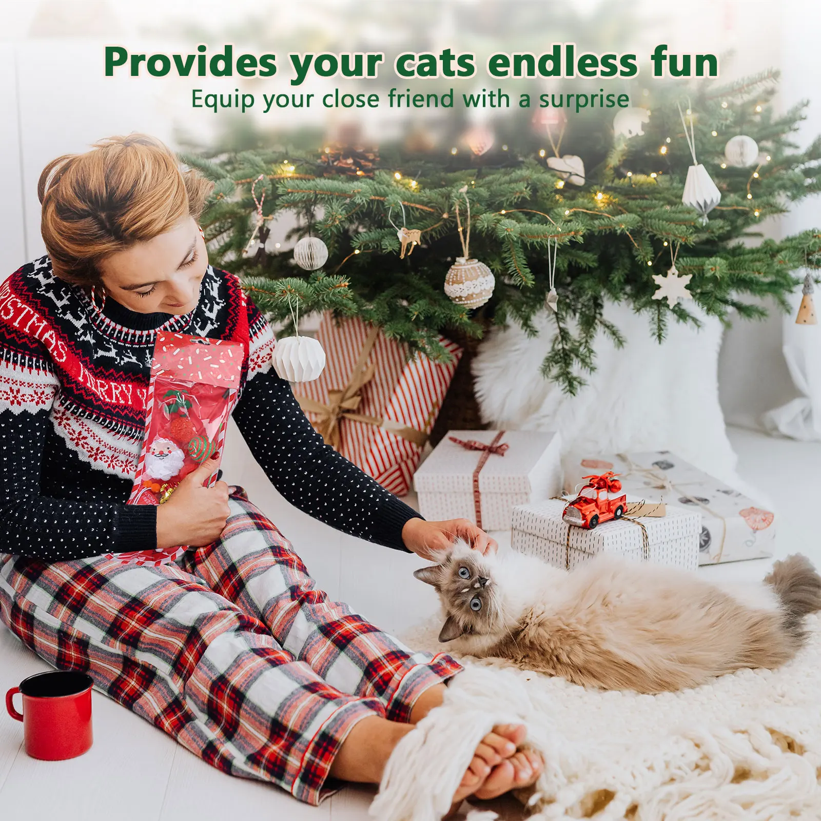 Рождественские игрушки для кошек подарочный набор разные наборы котят кошачья
