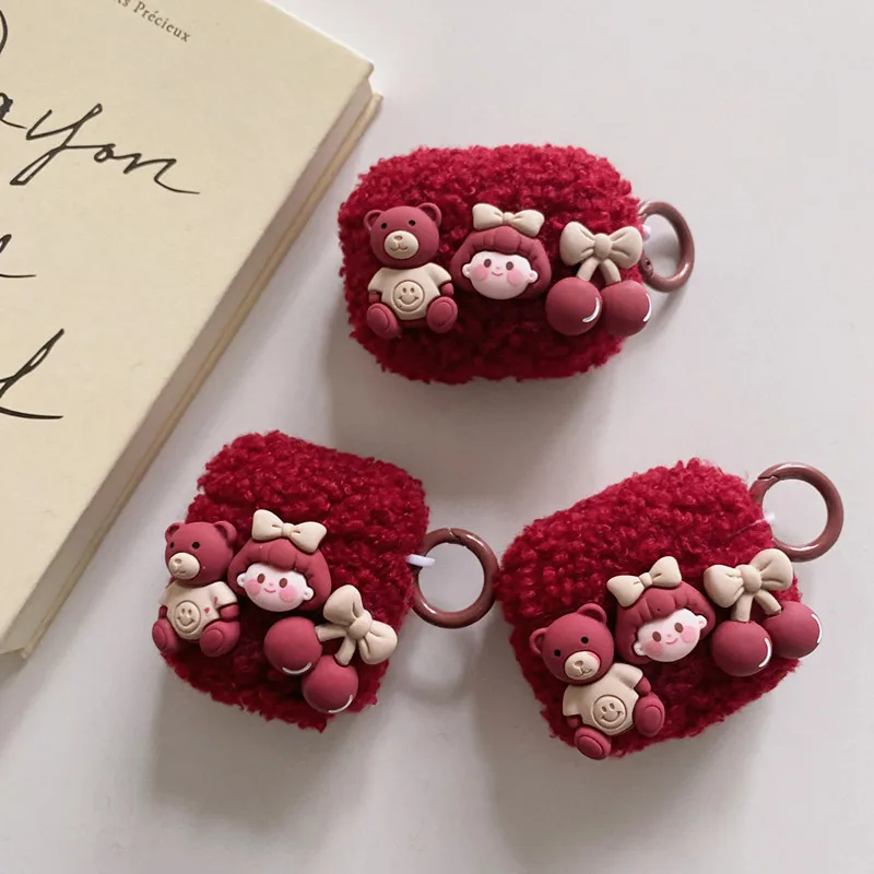 

Чехол для нового 2021 года airpods 3, чехол для наушников Apple Airpods 2 1 Pro, милая плюшевая Беспроводная мягкая гарнитура из ТПУ, чехол с зарядным боксом