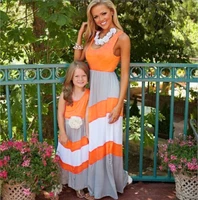 mother and daughter dress matching family clothes mother daughter dresses outfits sleeveless long dress girl mother and me dress