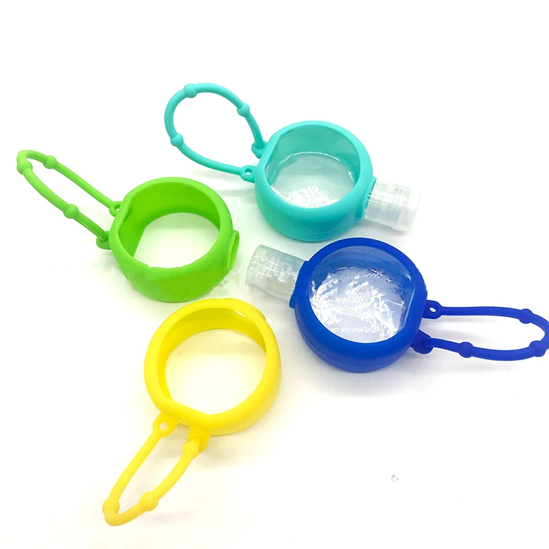 

Round Solid Silicone Bath Baby Shower Hand Sanitizer Bottle Holder Portable