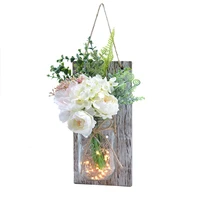 moonlux 5m 50led artificial flower hanging light battery remote control wall light room home decor lamp not included battery