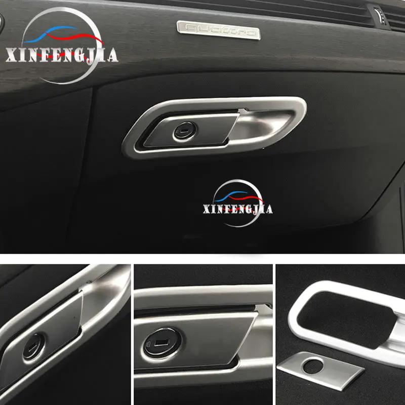 Для Audi A5 A4 B9 17-18 хромированная коробка для хранения перчаток с ручкой панель
