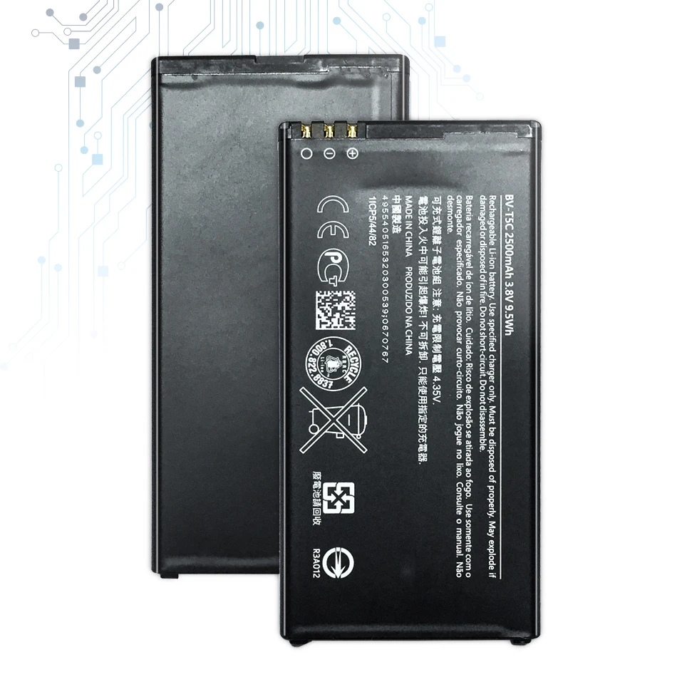 

Аккумулятор мобильный телефон для Microsoft Nokia Lumia 640 RM-1109 RM-1113 RM-1072 RM-1073 RM-1077 RM, BV T5C BV-T5C 2500 мА · ч