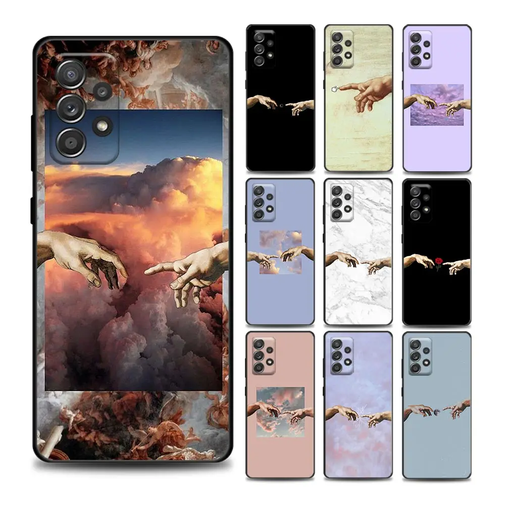 

Michelangelo Hands Phone Case for Samsung A01 A11 A12 A21 A31 A41 A42 A51 A71 A32 A52 A72 A22 A03S Soft Silicone Cover Coque