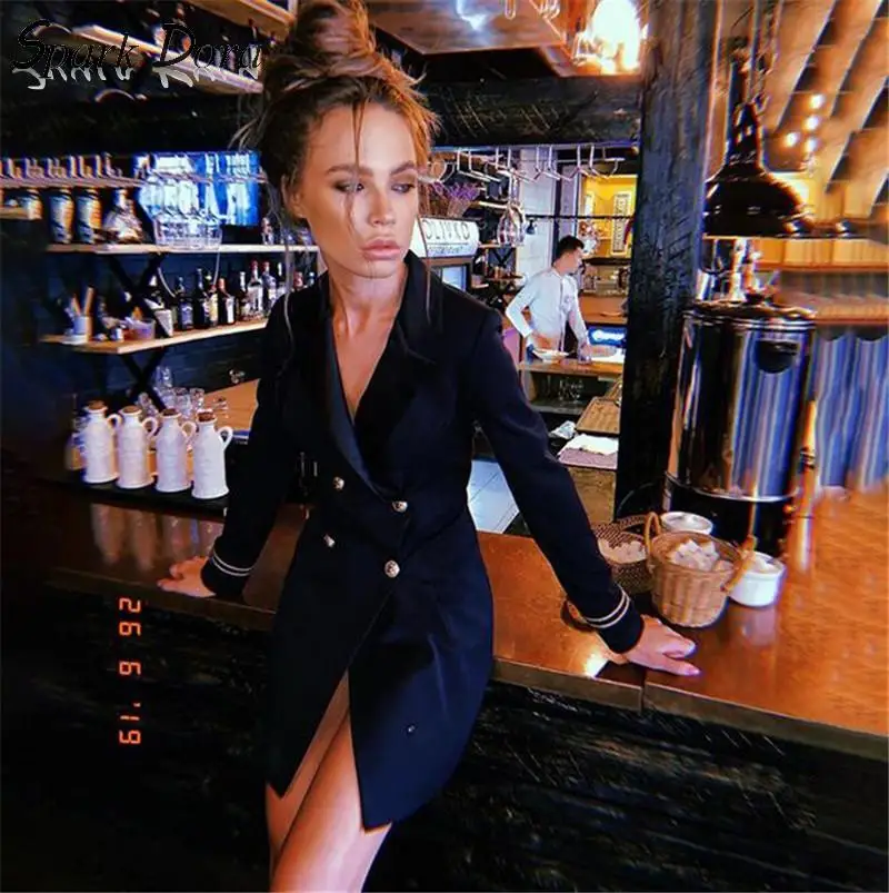 

SparkDora 2019 New Autumn and Winter Woolen Women's Coat in the Long Double-breasted Female Section Casual Jacket dropshipping