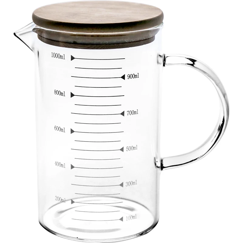 1000 мл Высококачественная стеклянная измерительная кружка с ясным масштабом