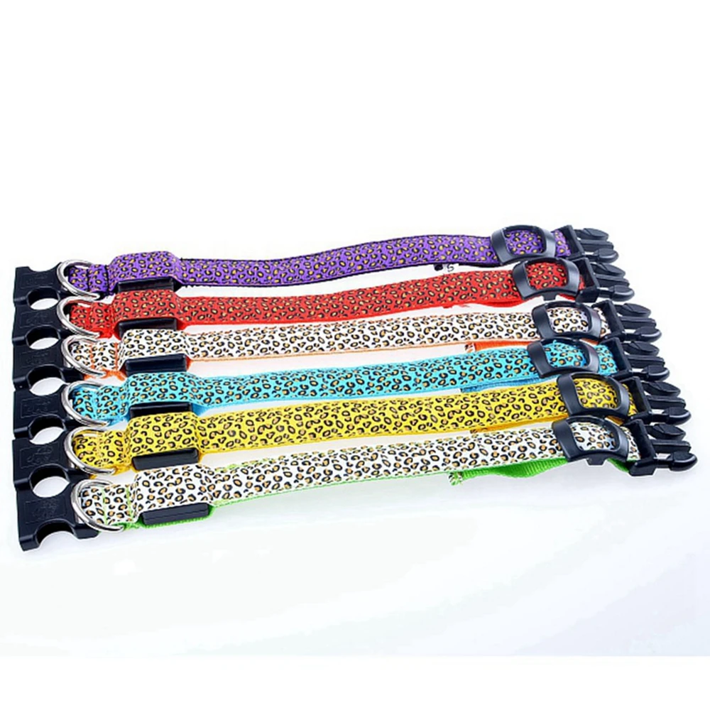Leopard LED ошейник для собак Электронный домашних животных аксессуары светящийся