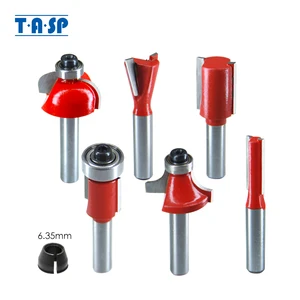 Фрезы по дереву с хвостовиком 6,35 мм, из карбида вольфрама, 6 шт.