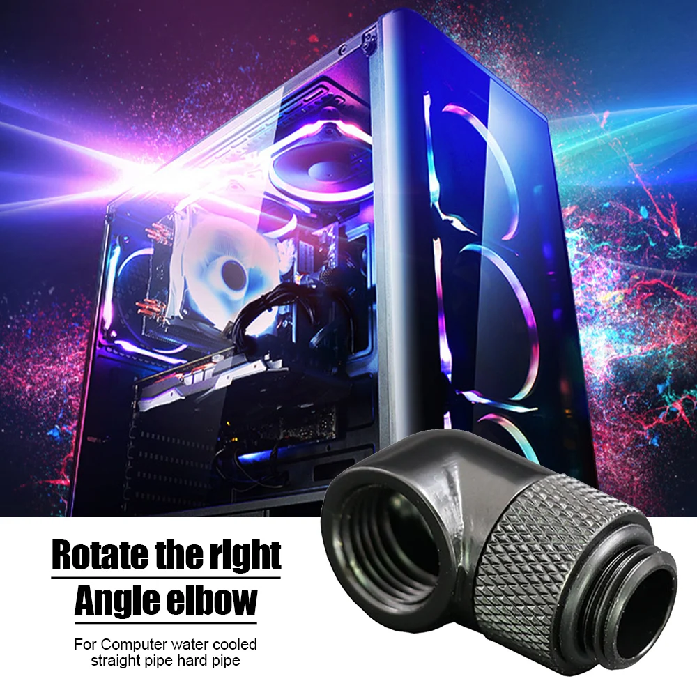 

G1/4in Thread 90 Degree Rotary Fitting Adapter 360 Degree Rotating Computer Water Coolling Fittings Accessories