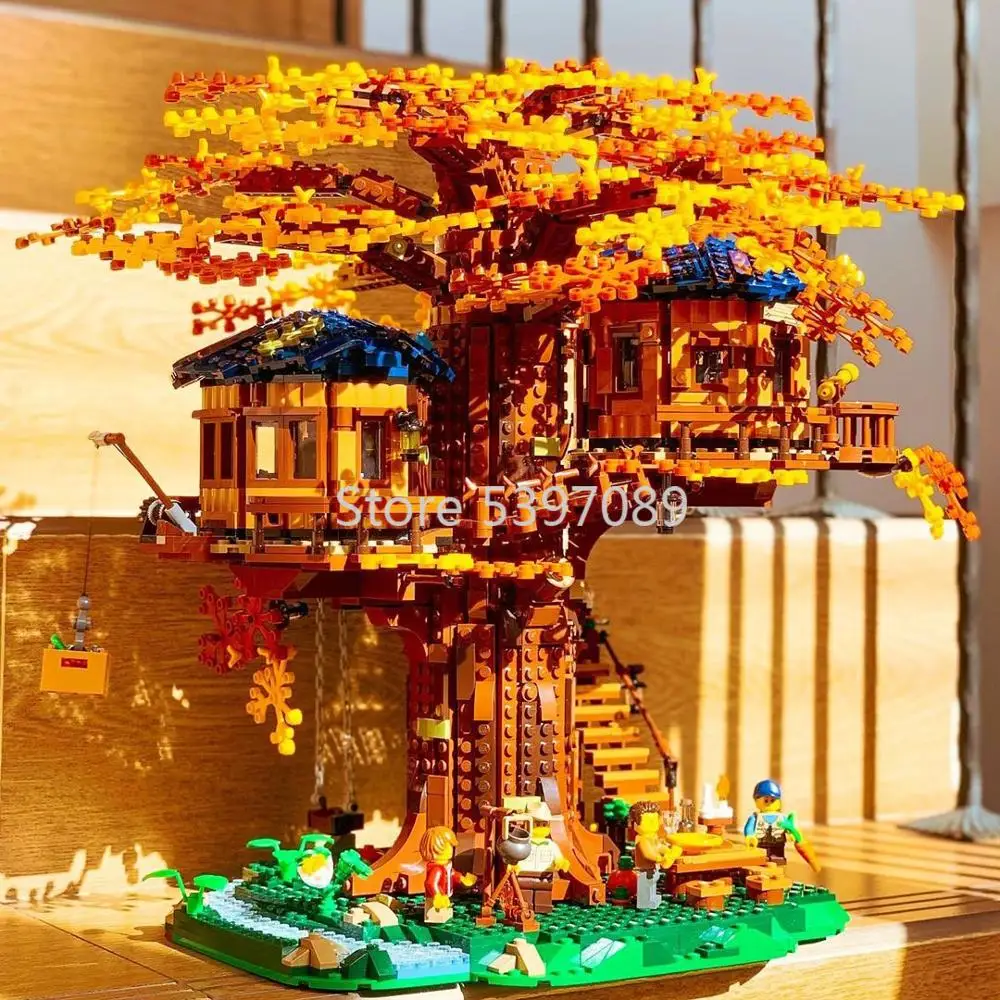 В наличии домик на дереве совместим с legoed IDEAS 21318 строительные блоки лист два