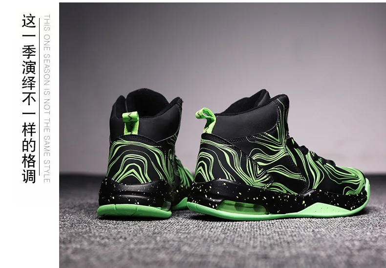 Jordan shoes high help couple night light basketball shoes shock-absorbing anti-slip wear-resistant combat boots sneakers