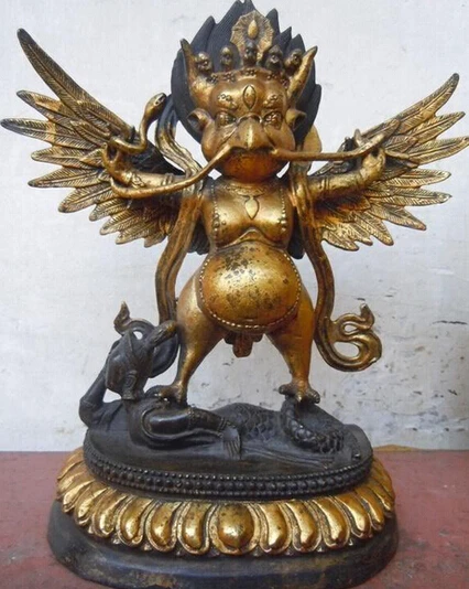 Бесплатная доставка 12 &quotКитайская Изысканная бронзовая позолота резная змея