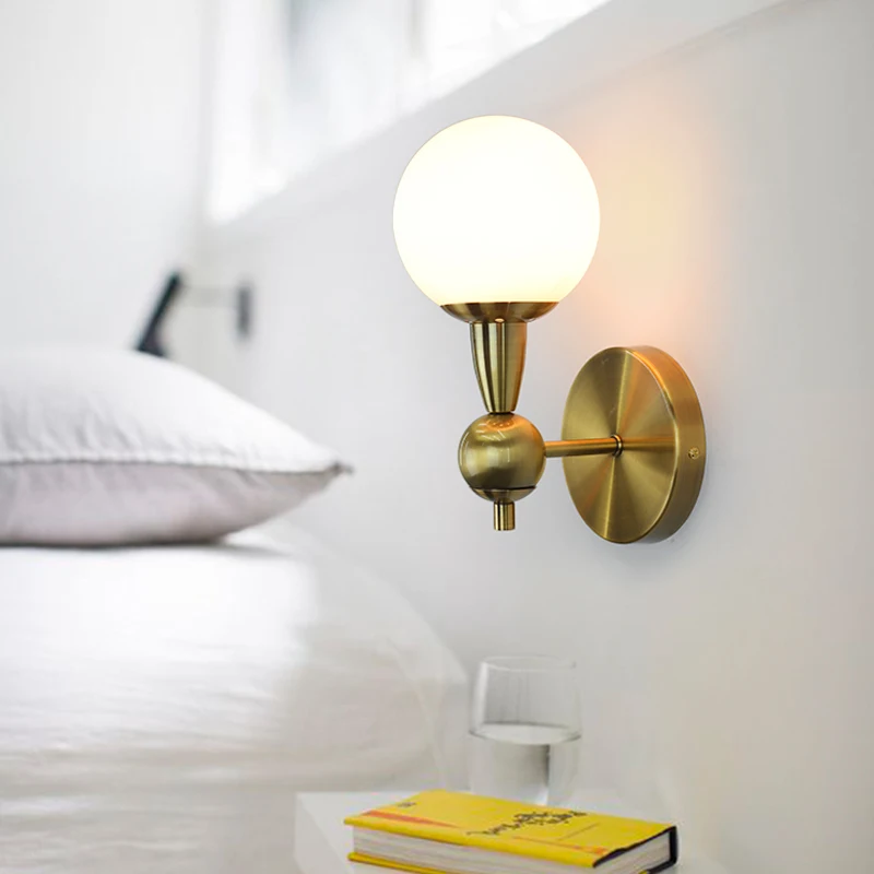 

Light art and design] minimalist postmodern Nordic corridor dining room bedroom glass ball wall lamp