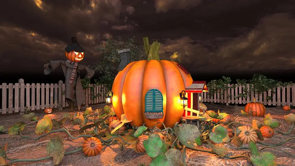 

Halloween Party Backdrop Pumpkin House Autumn Farm Harvest Baby Vinyl Photography Background For Photo Studio Photophone