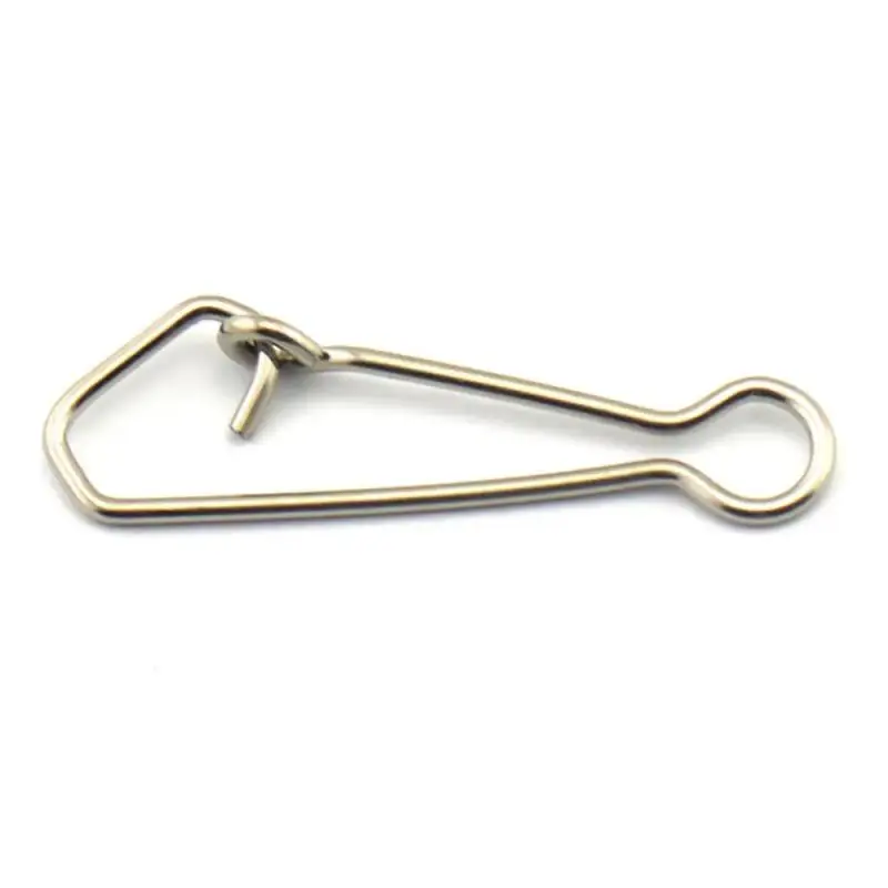 

50x Fishhook Hooked Snap Swivel Stainless Steel Fishing Pin Bearings Hooked Snap Pins Rolling Swivels Lure Connector 0/3/4/5/6#