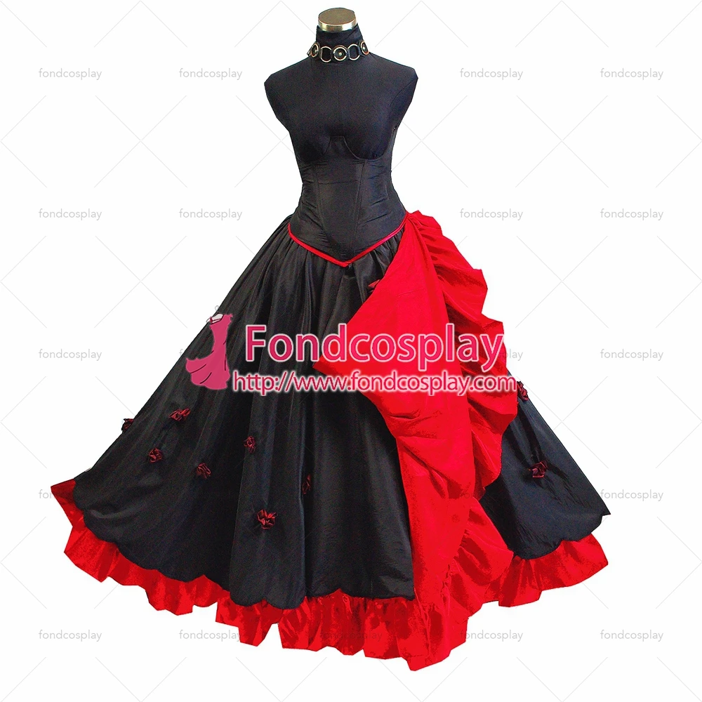 Платье для косплея о история с бюстгальтером длинное черное платье-тафетта