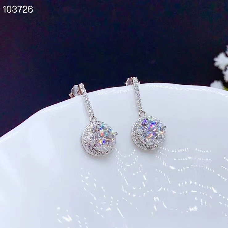 

Moissanite Drop Earring 0.5CT 1CT 2CT Lab Diamond Test Passed Fine Jewelry for Women Anniversary Gift Real 925 Sterling Silver