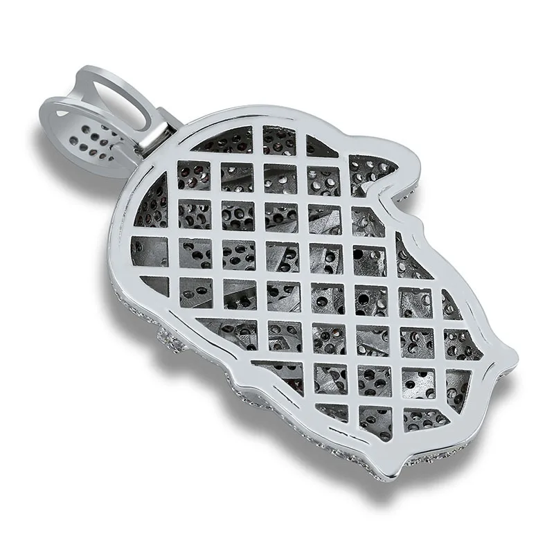 Черно-белый AAA CZ Stone Paved Bling Iced Out Cool Череп Подвески Ожерелье для мужчин и мальчиков