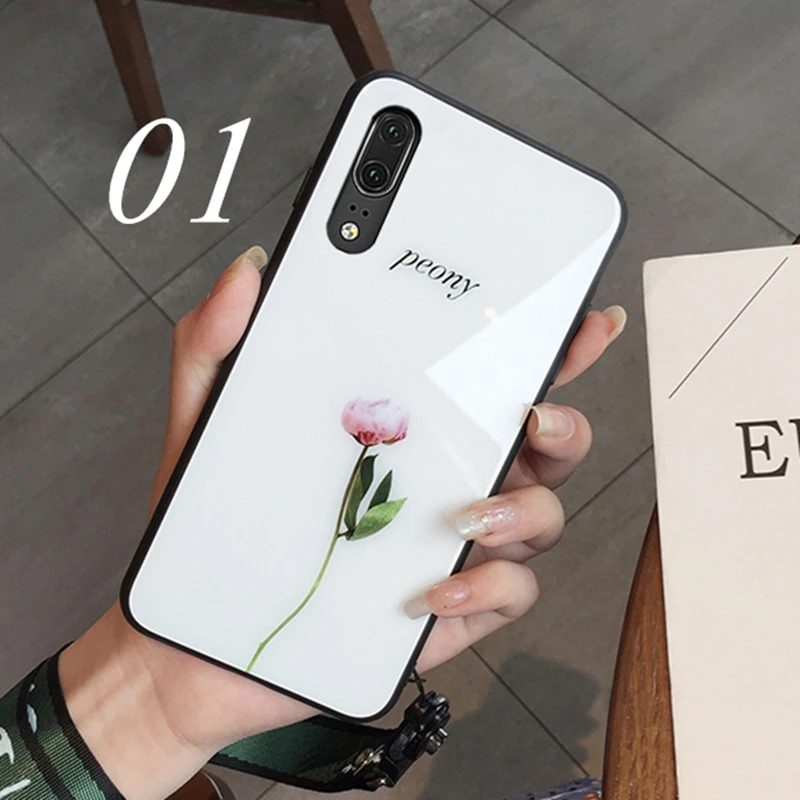 Чехол из стекла для Samsung Galaxy A10 A20 A30 A40 A50 A60 A70 жесткий чехол с зелеными растениями A80