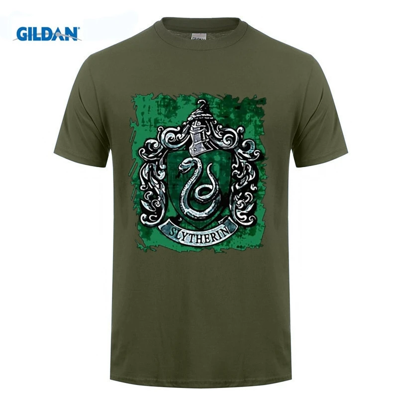 Футболка мужская с принтом Magic Boy Slytherin Crest повседневная тенниска из хлопка новая