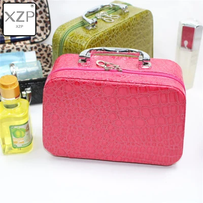 Deep Pink XZP женские косметички косметический чехол s Дорожные Сумки из искусственной кожи органайзер для макияжа сумка для мытья сумки для макияжа элегантный косметический Чехол - Цвет: Deep Pink
