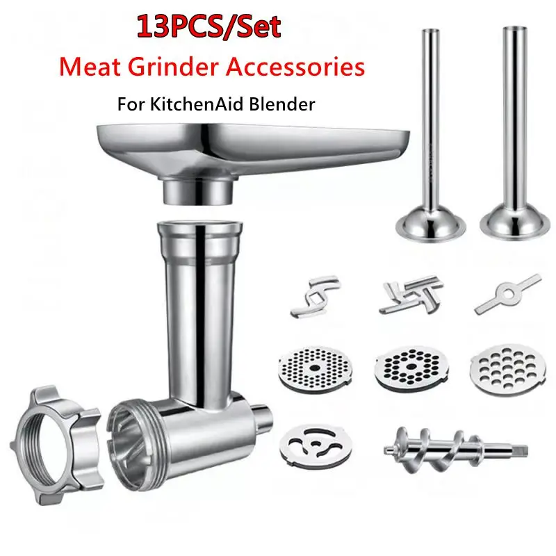 

1 Set Stainless Steel Kitchen Meat Fittings Cutter Rod Grinder Sausage Filling Attachment High Quality For KitchenAid Blender