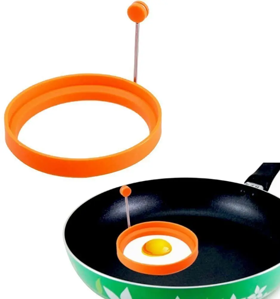 

Silicone Frying Pancake Mould With Handle Ring Omelette Fried Egg Round Shaper For Cooking Breakfast Frying Pan Oven Kitchen