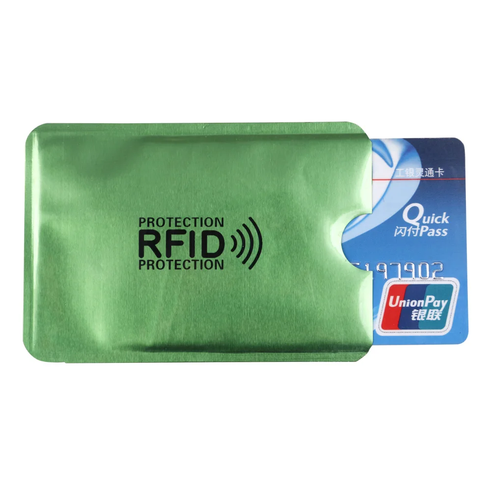 Зеленый 10 шт. RFID экранированный рукав карта блокировка 13,56 МГц IC карта защиты NFC карта безопасности Предотвращение неавторизованного сканирования - Цвет: Зеленый