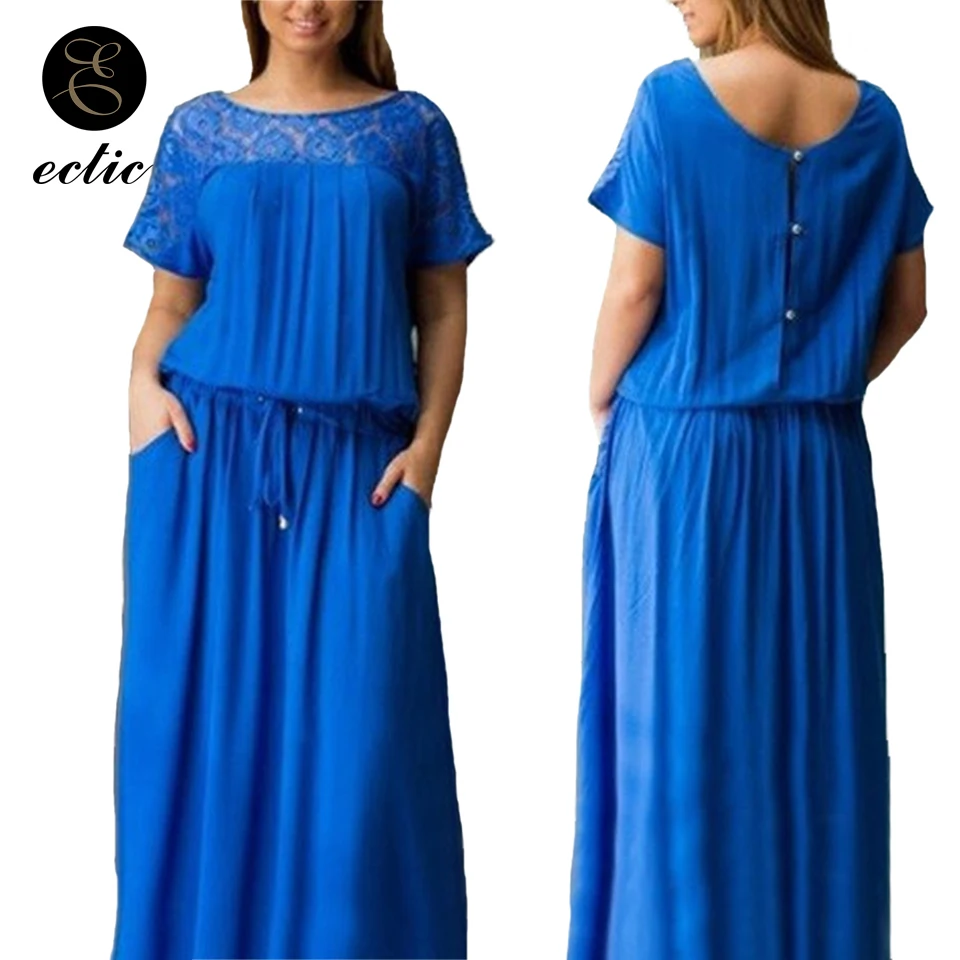 Кружевные платья высокого качества Robe Femme Ete шикарные платья размера плюс для женщин 4xl 5xl 6xl Sukienka Простое Элегантное платье с карманами