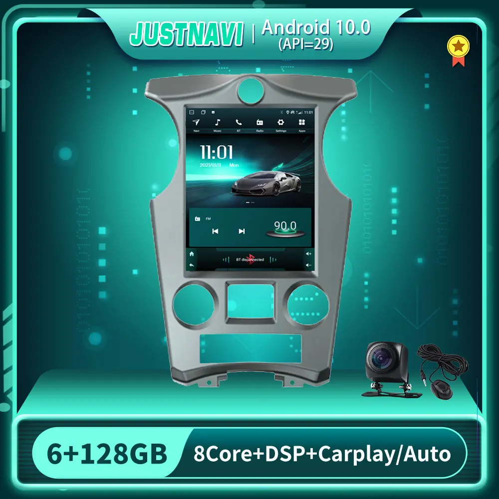

JUSTNAVI Tesla Style Autoradio For KIA Carens 2007-2011 Car Radio Auto Stereo Carplay Android 10.0 Multimedia Video Player Navi