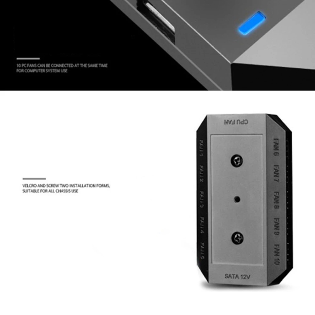 

FH-10 3Pin 4Pin Fan Hub Motherboard PWM Case 12V 10 Port PWM Fan Hub Intelligent Speed Regulation Supports PWM HUB