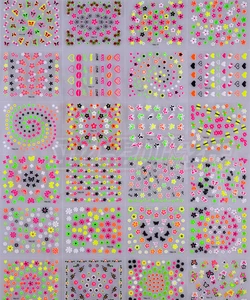 Светящиеся флуоресцентные 3D наклейки для ногтей, цветок, звезда, Мультяшные украшения, наклейки, 3D переводные наклейки, наклейки для ногтей