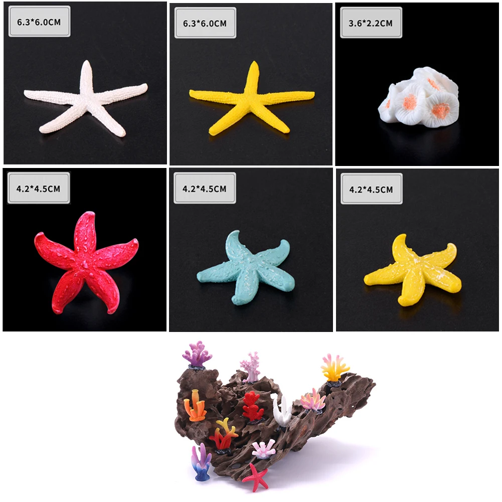 1PC Home Decoration DIY Microlandschaft Coral Artificial Starfish Aquariums Fish Tank High Quality Ornaments Resion Landscape | Дом и сад