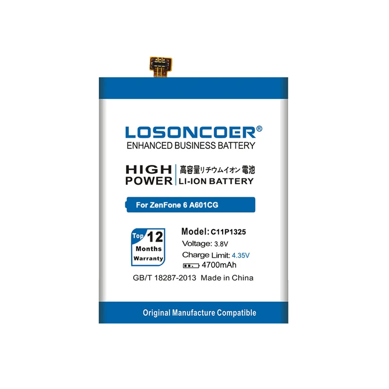 LOSONCOER 4700 мАч Новый C11P1325 Аккумулятор для ASUS ZenFone 6 A600CG T00G A601CG литий-полимерный