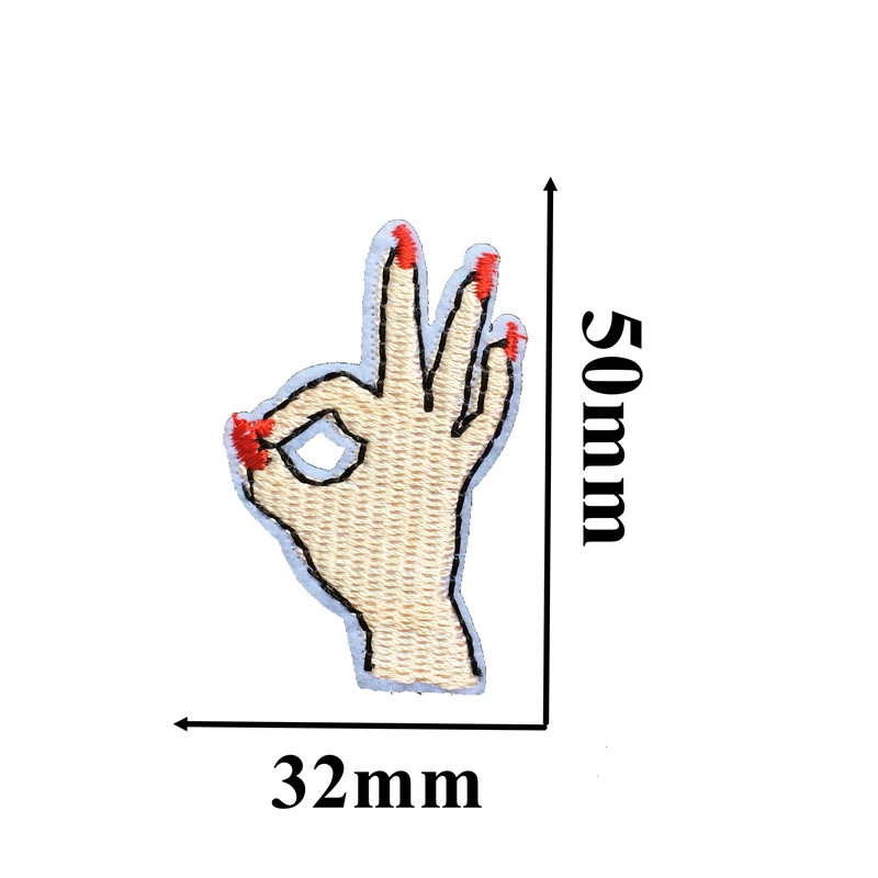 DD 20 шт./лот маленькие жесты OK Victory патчи термоклейкие нашивки для одежды сумок