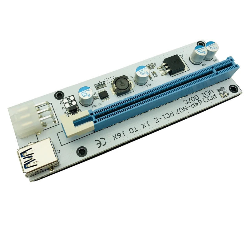 Preise 100PCS Großhandel 007C USB 3.0 PCI-E Express 1x Zu 16x Extender Riser Adapter Karte SATA 15pin Zu 6pin Power Kabel Für BTC Bergbau
