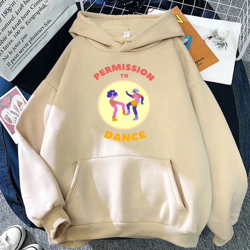 Harajuku Bangtan Boys Hooded Sweatshirts Women Men Fashion KPOP Permission To Dance The Album Cover Printed Casual Loose Hoodies