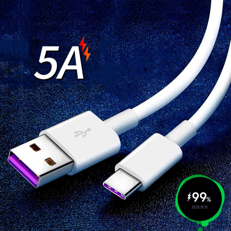 

Cable USB de carga superrápida 5A, Cable de datos tipo C para Huawei Mate 40, 30, 20, P50, P40, P30, P20 Pro Lite, plomo USB-C